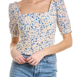 Floral Mini Dress - Blue and Yellow